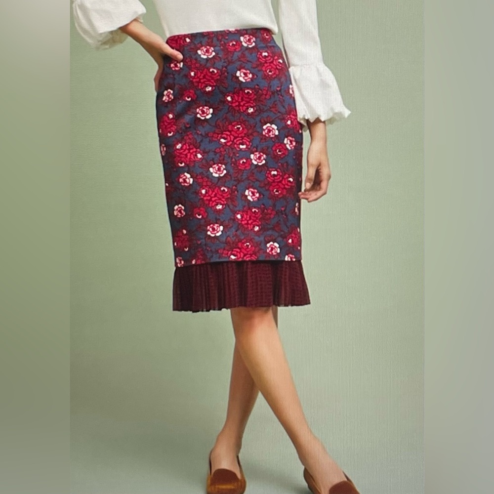 Maeve/Anthropologie floral skirt, size 4. Pencil skirt